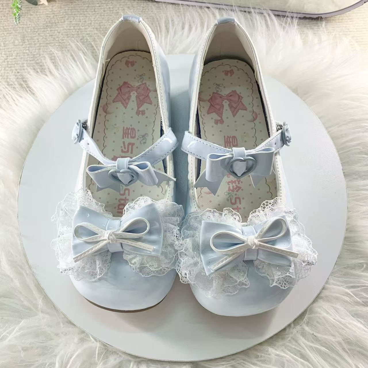 Original Lace Bow Round-Toe Mary Janes | Low-Heel Lolita & JK Shoes