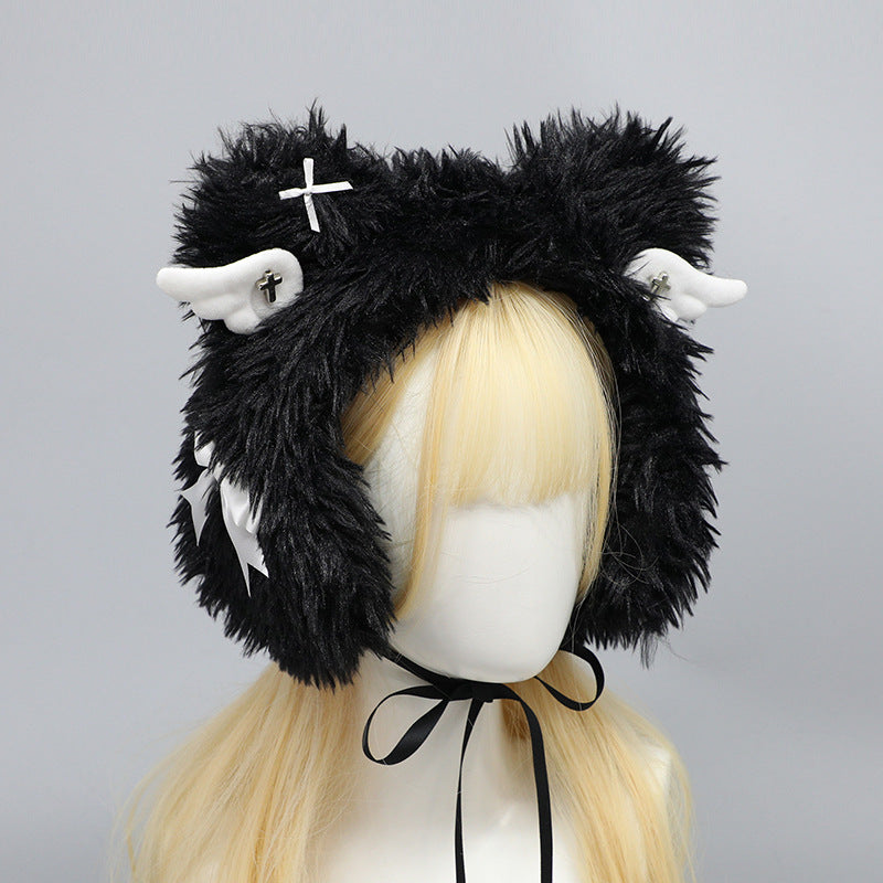 Yang Er Da Meng Original Cute Plush Puppy Ear Muffs for Women Winter Ear Protection Cute Solid Color Warm Cold-Proof Ear Covers - Lolita Fetch