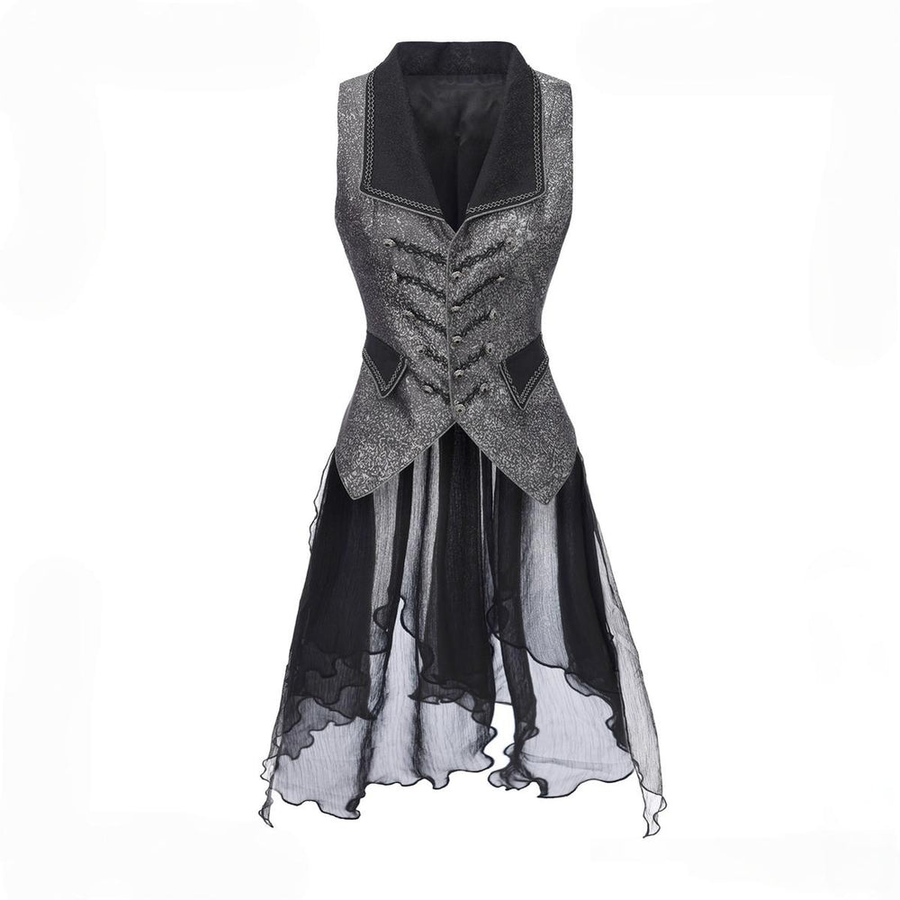Immortal Thorn - Eternal Displaced Boundary - Ouji Lolita Vest Coat, Detachabl Back Trailing