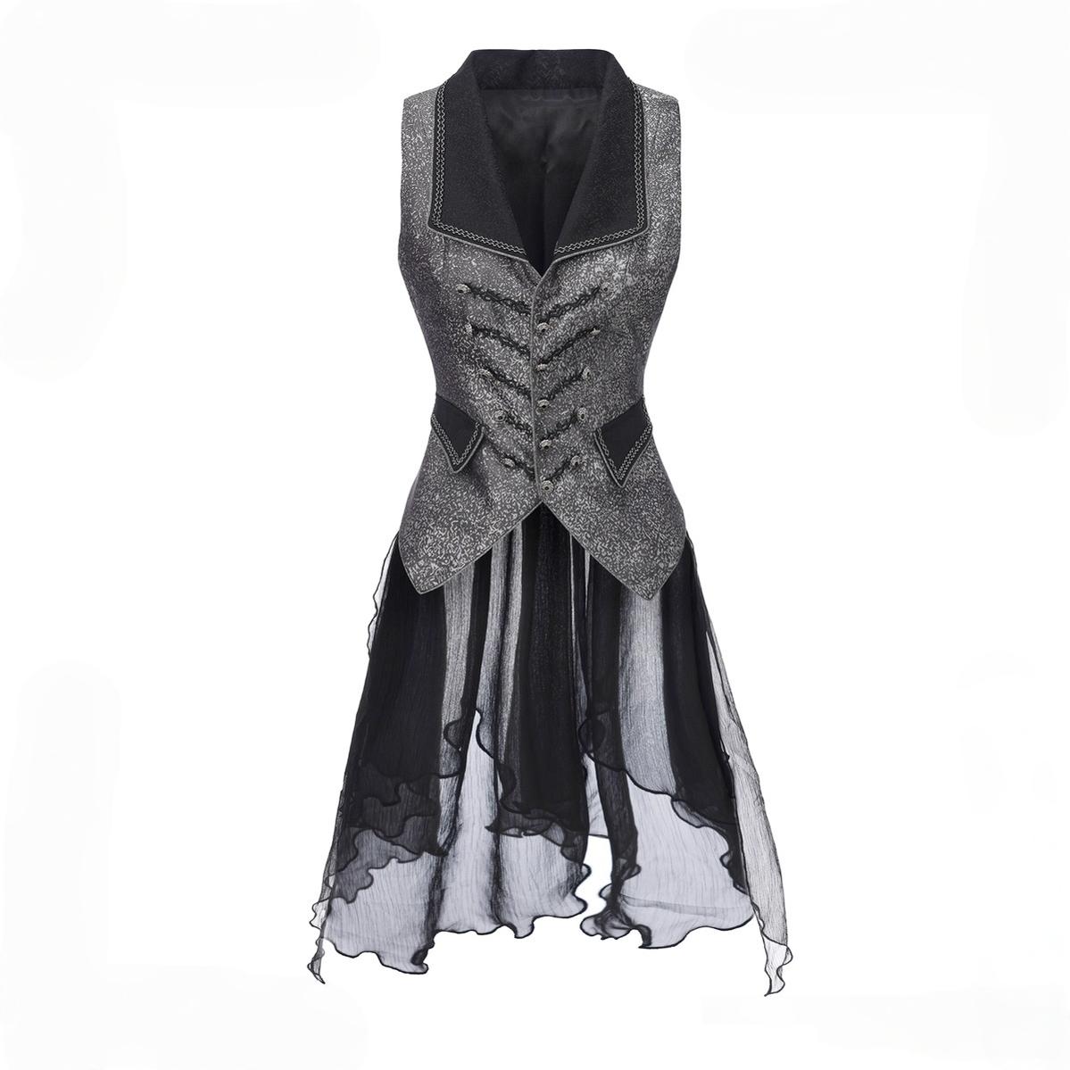 Immortal Thorn - Eternal Displaced Boundary - Ouji Lolita Vest Coat, Detachabl Back Trailing