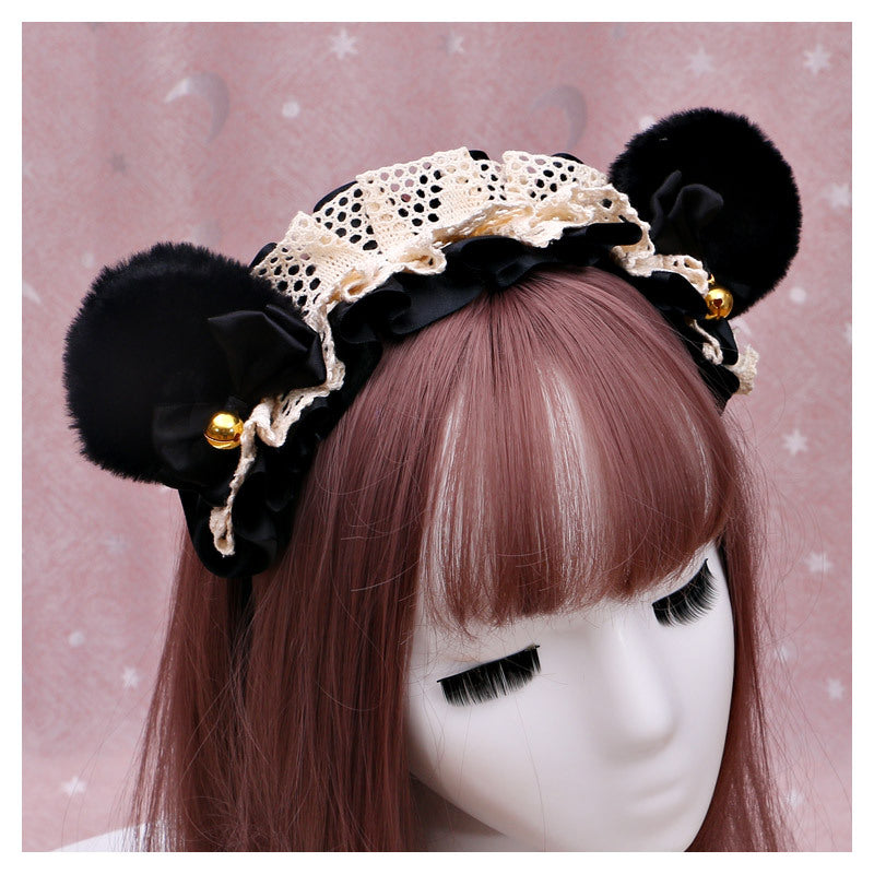 Lolita Lace Bear Ear Headband - Handmade Animal Ear Lolita Hair Accessory