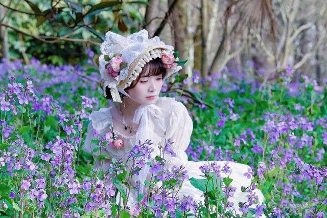 Handmade lolita straw flat hat with elegant design, perfect for tea parties and pastoral French style fashion.