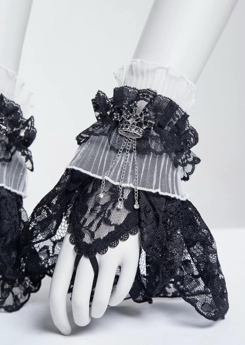 G.L.P - Crown Decoration - Gothic Lolita Lace Cuffs with Crown Details - product detail 8