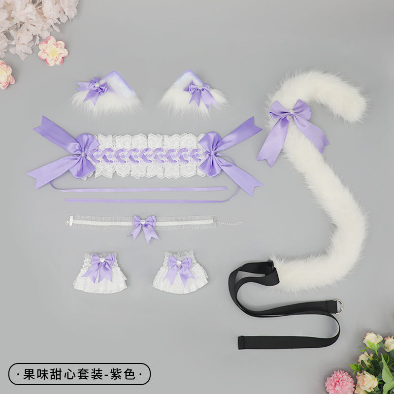 Cute Girl Hair Accessories Lolita Comic Exhibition Multi-use Clip Bow Hair Ornament Cat Ear Hair Clip Cat Ear Headband - Lolita Fetch