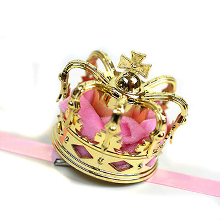Lolita Crown Hair Accessories Gorgeous Rose Crown Hairband Headdress Golden Crown Hair Clip COS Crown Headdress