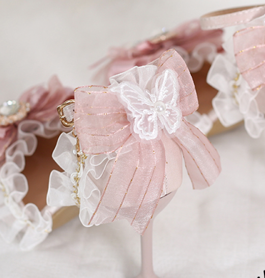 Xiaogui - Wedding Lolita Pointed Toe High - Heels Shoes Shoes
