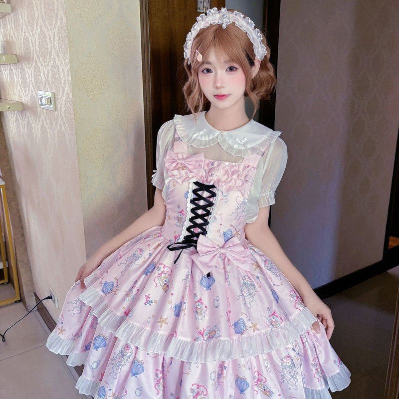 Coffee Rabbit Shell Bubble Letter Lolita JSK Set