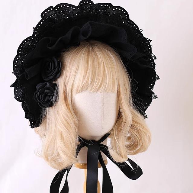 Xiaogui - Classic Lolita Bonnet Lace Elegant - Lolita Hat Headwear
