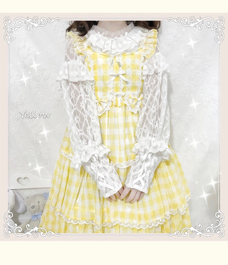 Sakurada Fawn - Plus Size Lolita Jumper Dress Plaid - Sweet JSK JSK Dress