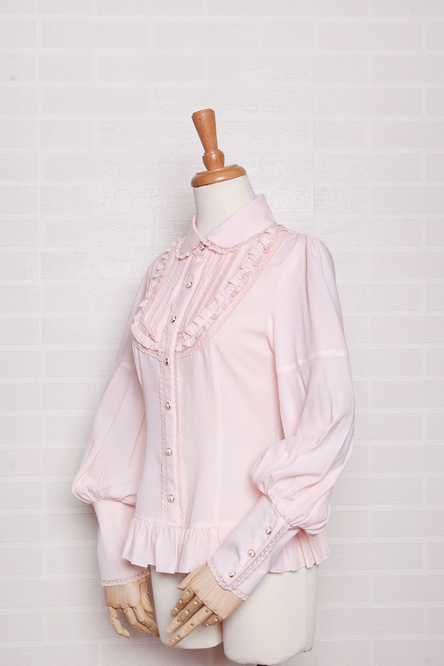 Yilia - Elegant Lamb Sleeve Chiffon Lolita - Blouse Innerwear