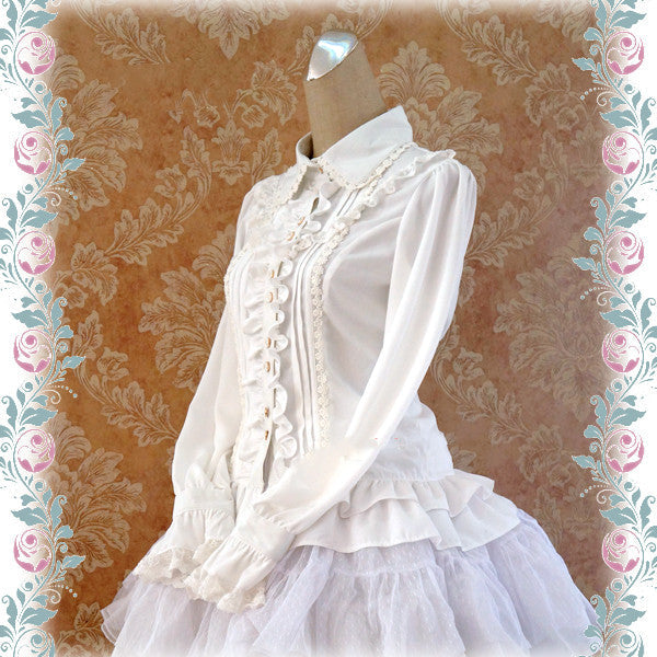 Strawberry Witch - Elegant Lace-Up Back Lolita Blouse - Innerwear