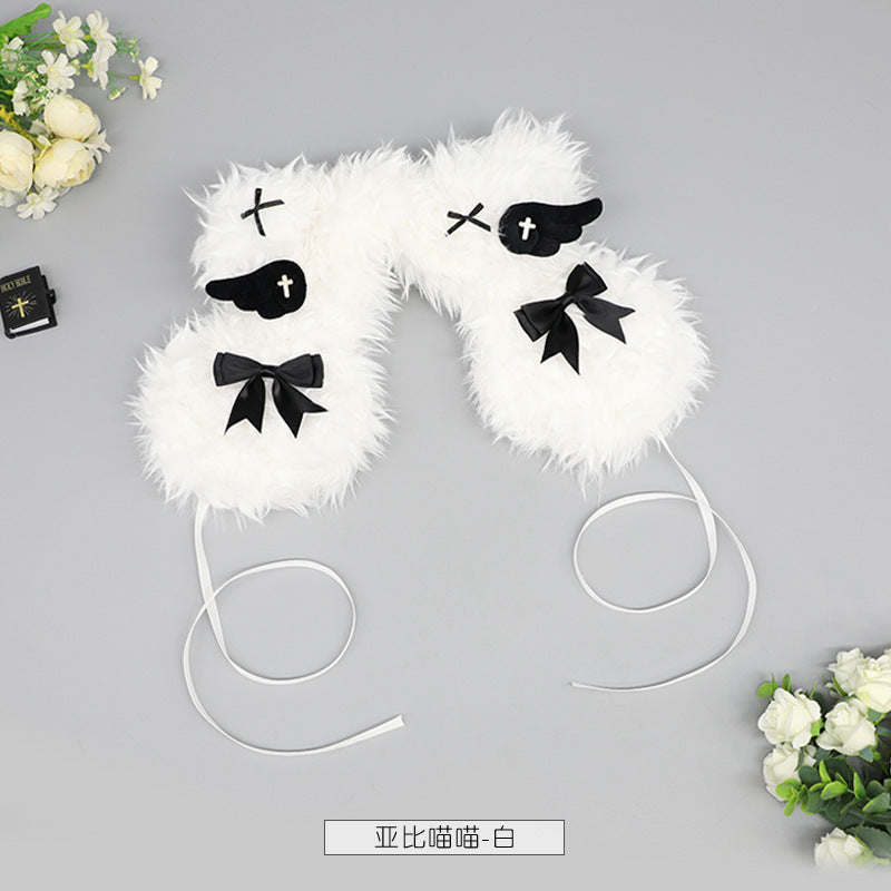 Yang Er Da Meng Original Cute Plush Puppy Ear Muffs for Women Winter Ear Protection Cute Solid Color Warm Cold-Proof Ear Covers - Lolita Fetch