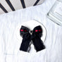 Braided Bow Brooch (Red & Black 1-Piece Set)