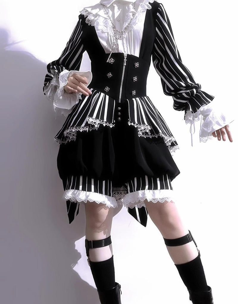 Princess Chronicles - Fancy Trick - Ouji Lolita Long Sleeve Shirt Vintage Shorts Suit