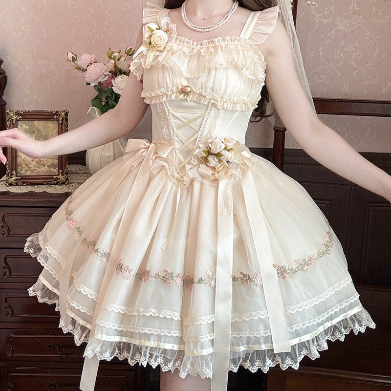 Zhijinyuan - Misty Champagne - Lolita Lolita Dress Summer New Age-Reducing Slimming Lolita Dress - Lolita Fetch