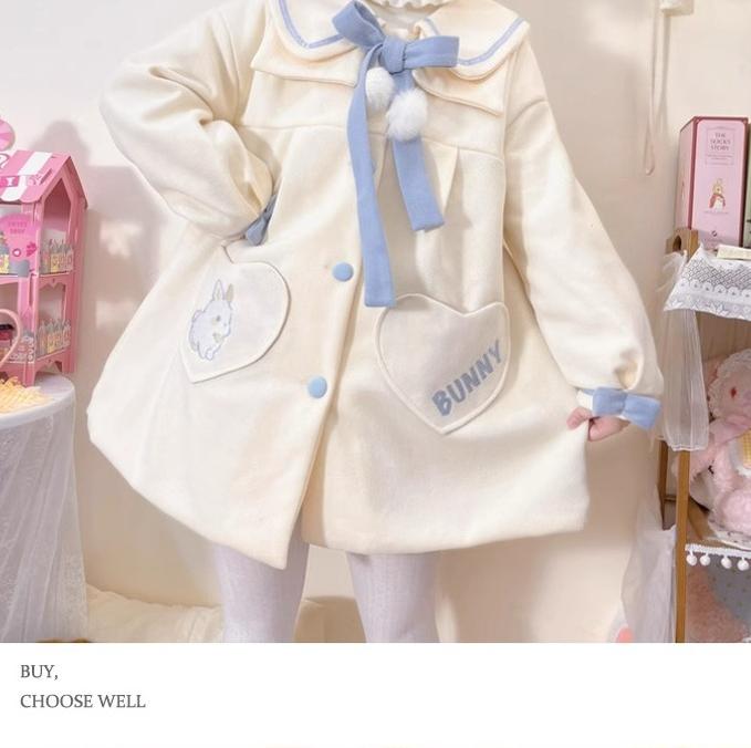 Niu Niu - Plus Size Lolita Coat Woolen Winter - Lolita Overcoat Outerwear