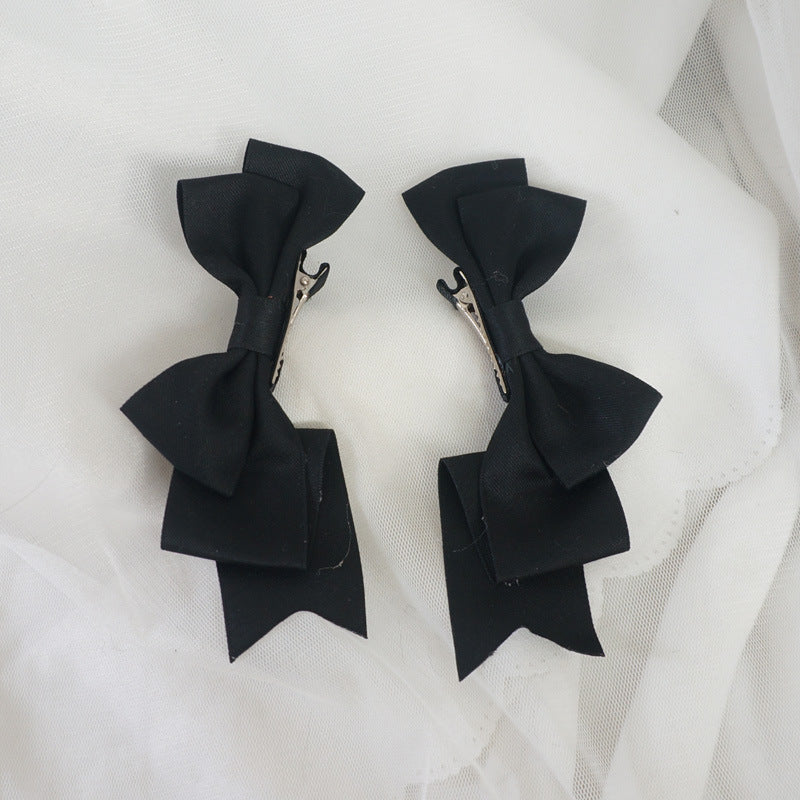 Japanese Handmade Doll Lolita Large Bow Hair Clip - Girl's Double Ponytail Hair Accessory
