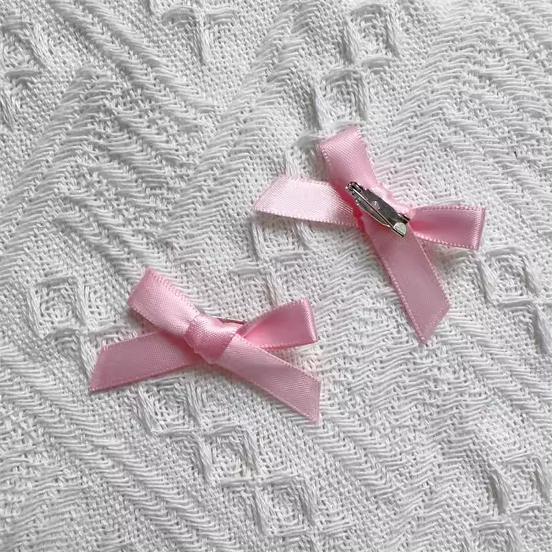 Handmade - Mini 3.5 cm Ribbon Bow - Brooch Set - detail view 15