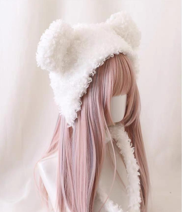 Xiaogui - Cute Lolita Teddy Bear Ears Hat - Kawaii Winter Hat Headwear