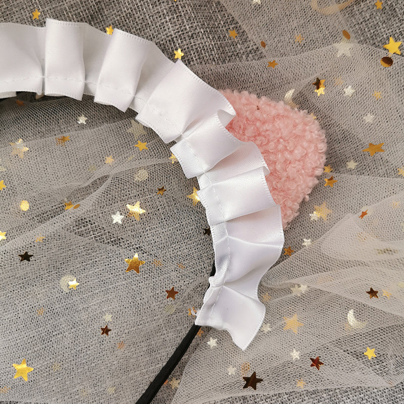 Original Lolita Cat Ear Headband KC - Soft Girl Sweet Cute Hair Accessories | Maid Lolita Girl Ornament