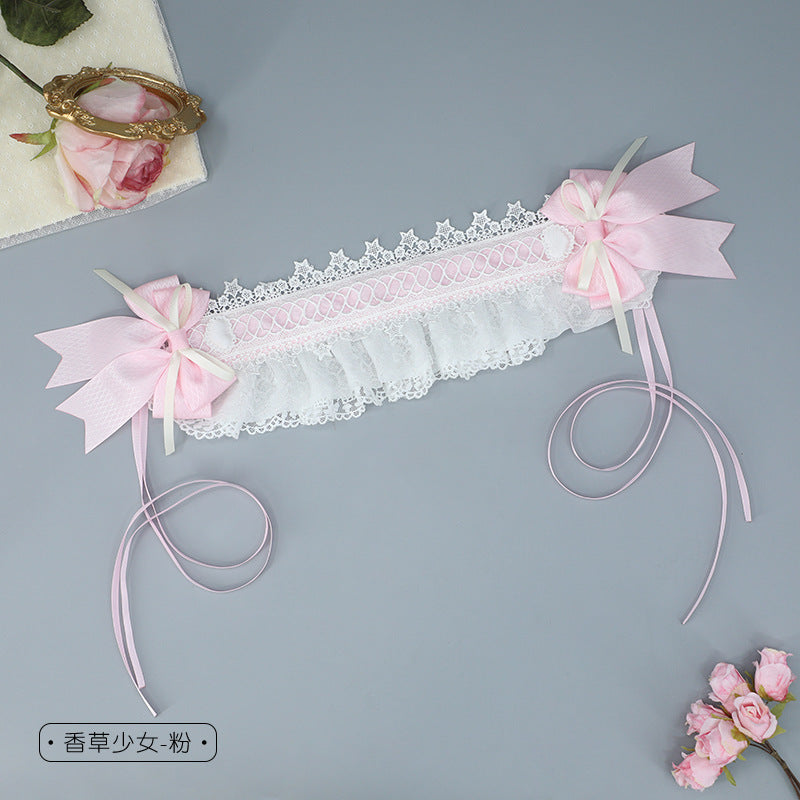 Japanese Style Handmade Cute Sweet Hair Accessories Versatile Lolita Girl Hair Ornaments Lace Bow Hair Clips Tea Party Hair Bands - Lolita Fetch