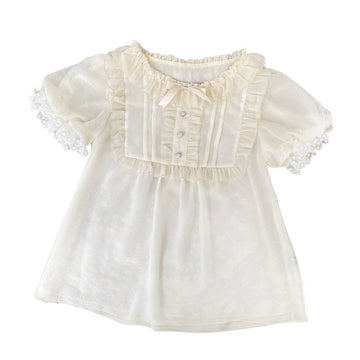 Zhijinyuan- June Snow- Summer Short-Sleeve Blouse | Retro Elegant Versatile Inner Top