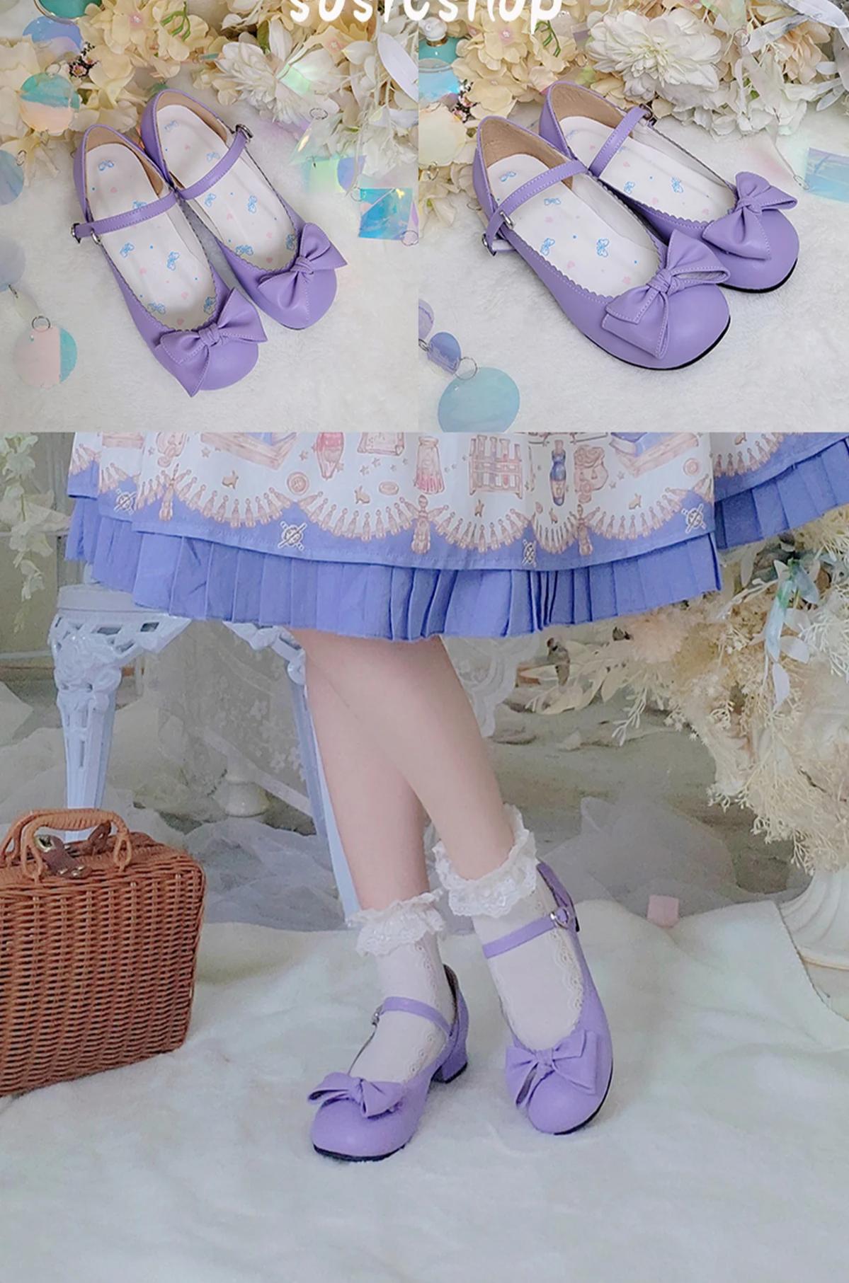 Sosic - Kawaii Lolita Bow Falt Shoes - Shoes