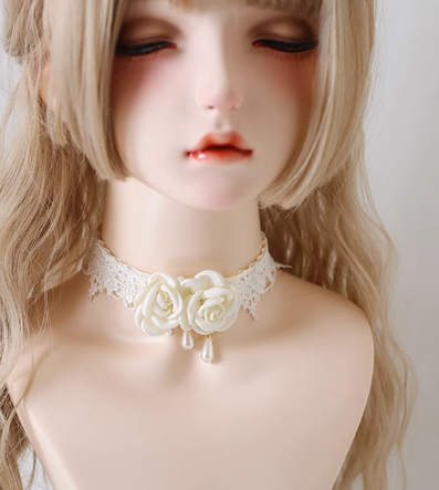Xiaogui - Elegant Lolita Lace Camellia - Necklace Neckwear