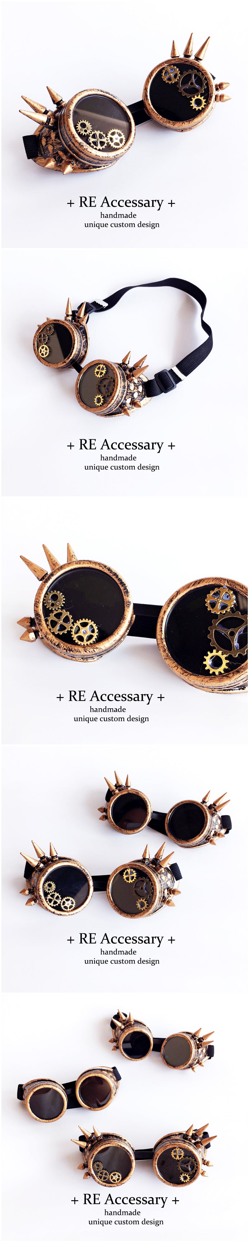 Mechanical Punk Steam Rivet Goggles Gear Glasses Gothic Lolita Accessories Halloween Decoration