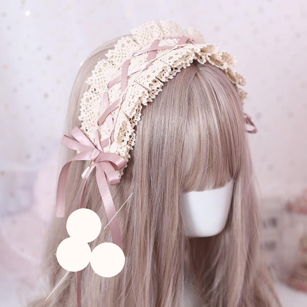 Xiaogui - Japanese Style Sweet Lolita Lace - Headband Multicolors Headwear