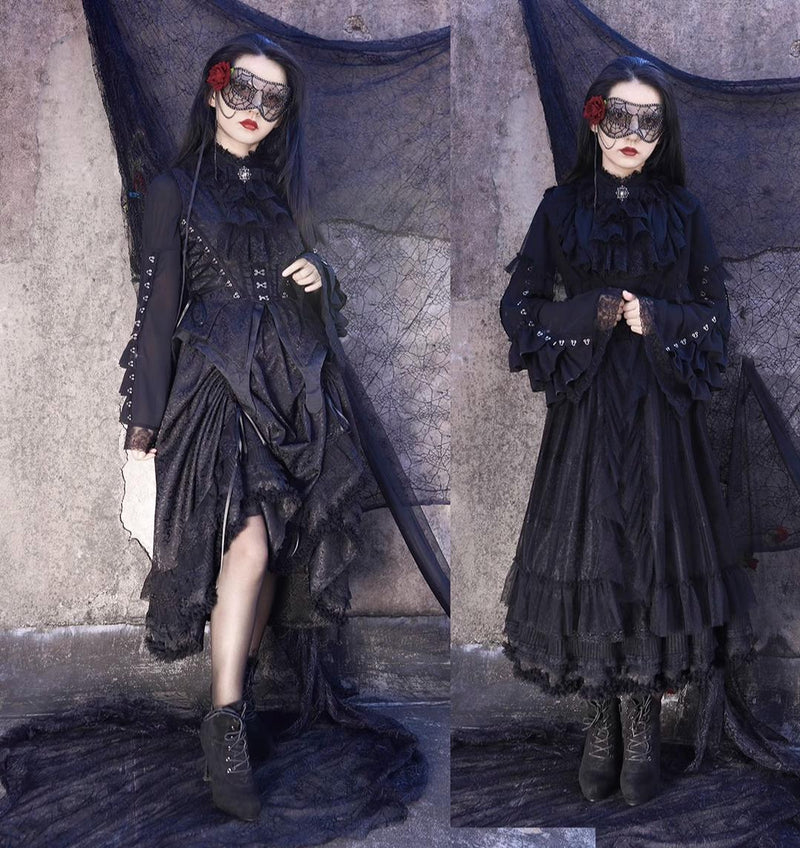 MILU ORIG - Herbarium - Gothic Lolita Skirt Set with Butterfly-Print Vest - product detail 6