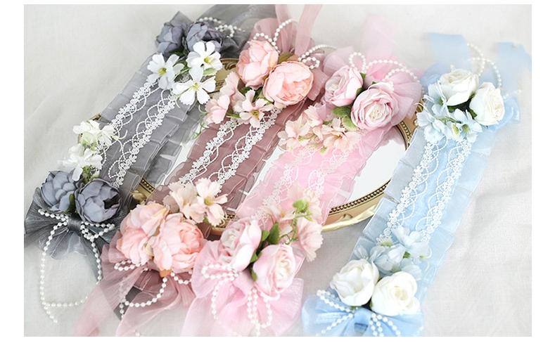 Xiaogui - Elegant Lolita Floral Lace Handmade - Headband Headwear