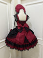 Black and red suspender dress+Bow on the back+bnt Hat / S