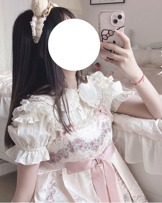Sakurada Fawn - Plus Size Lolita Shirt Solid Color - Short Sleeve Blouse Innerwear