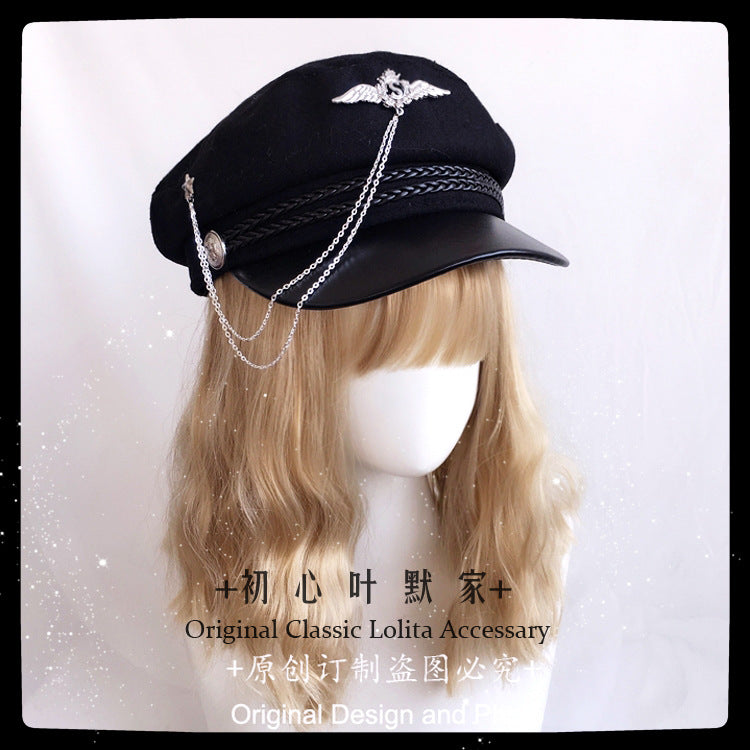 Army Lo Tassel Military Hat Gothic Style Military Hat Handmade Design Lolita Military Hat Lolita Accessories - Lolita Fetch