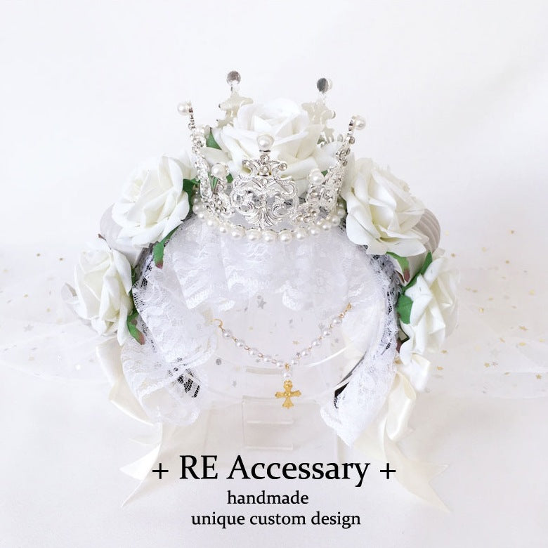 Subculture Gothic Lolita Headband Crown Horn Lolita Hair Accessory Dark Witch Gorgeous KC Veil Headpiece
