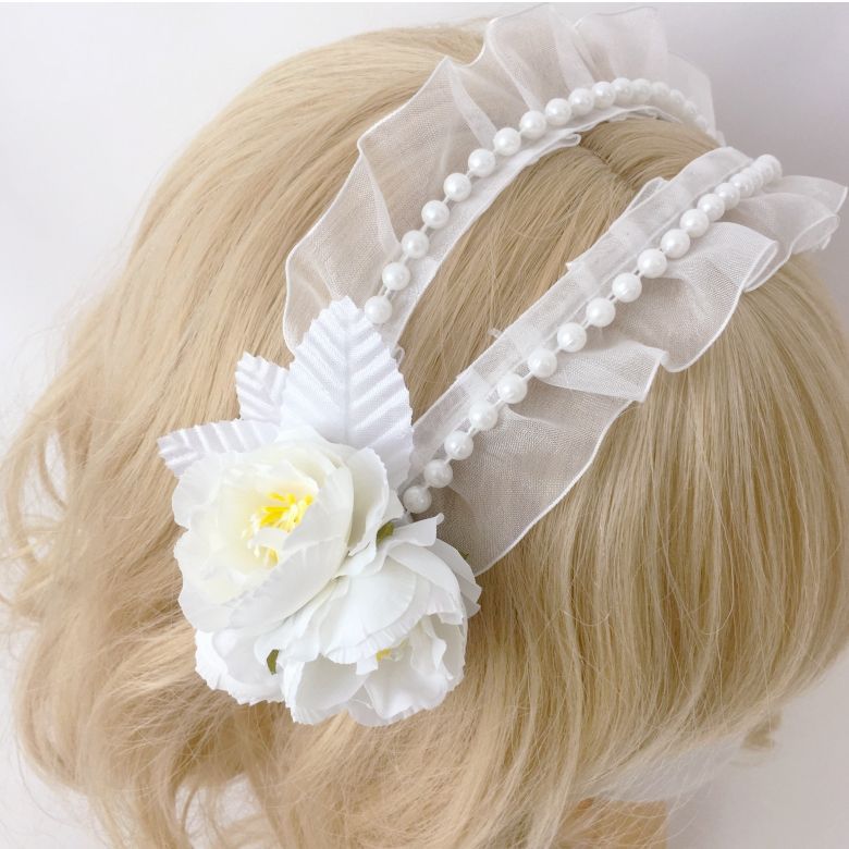 Lolita French Retro Sweet Mesh Headband - Gentle Temperament Flower Lace Hair Accessory