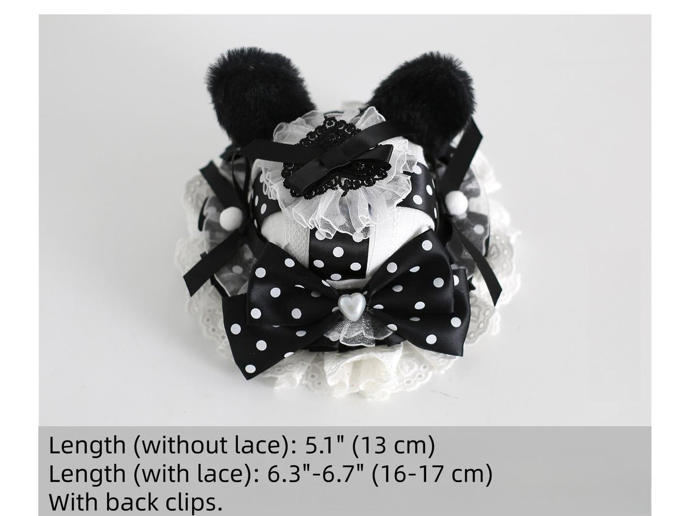 Xiaogui - Polka Dot Lolita Headdress - Detachable Bunny Ear Headwear