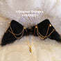Gold Chain Cross Beast Ear Hair Clip