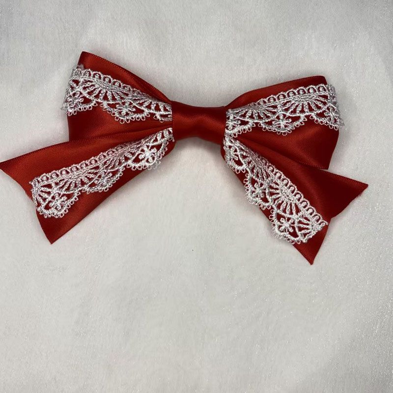 Handmade - Showa Cake Lace Bow - Hair Clip or Brooch - detail view 9