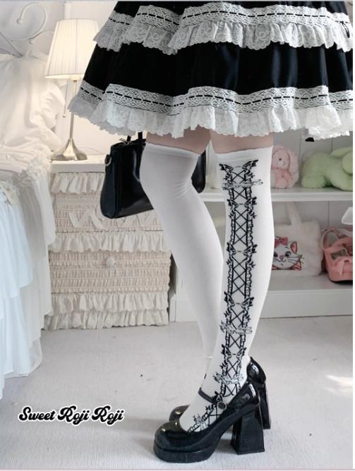 Roji Roji - Classic Lolita Socks Autumn - Mid-calf Cotton Socks Socks