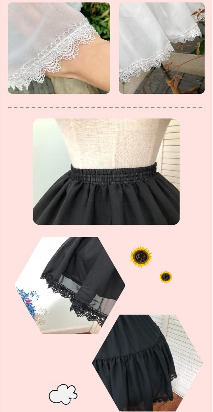 Flower Fieldhappy Event - Adjustable Lolita Hoop Puffy - Petticoat, 17.7" (45 cm) SK Skirt