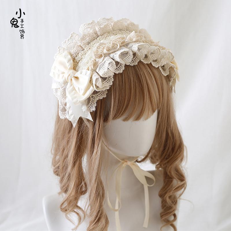 Xiaogui - Elegant Lolita Ivory Lace Hair Band - Headwear