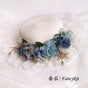 Haze Blue Flower Straw Hat / Free size