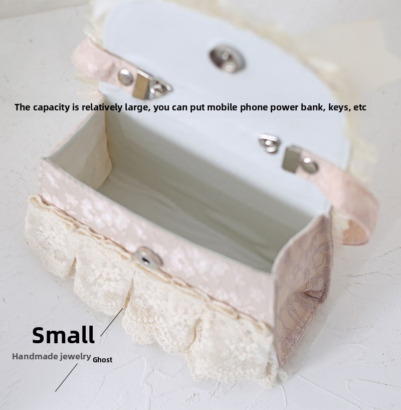 Original Lolita Forest Style Elegant Daisy Handbag - Pearl & Lace Chain Crossbody Bag