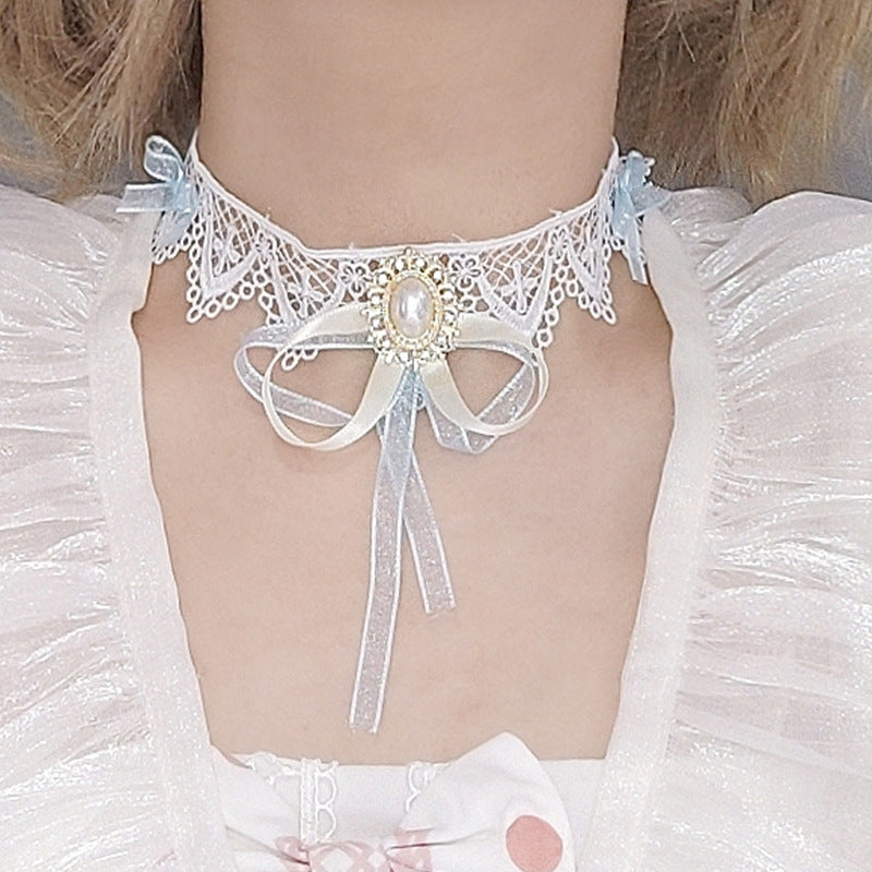 Fairy Lace Flower Choker - Lace-up Sweet Girl Clavicle Chain - Lolita Fetch
