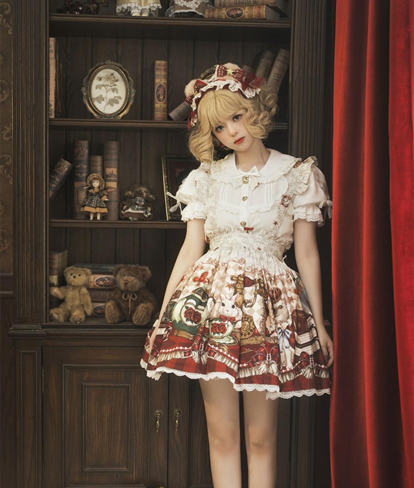 OCELOT - Crown Bear - Kawaii Lolita SK Daily Chiffon Skirt