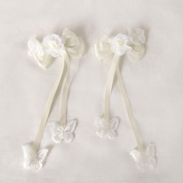 Original Design Milky White Color Small Item Miss Fu La Lolita Wedding Hairband KC Large Butterfly Hair Accessory