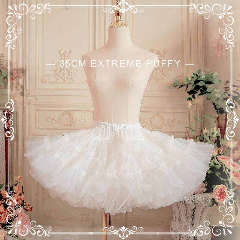 White 35 cm Extreme Puffy Lolita petticoat on mannequin