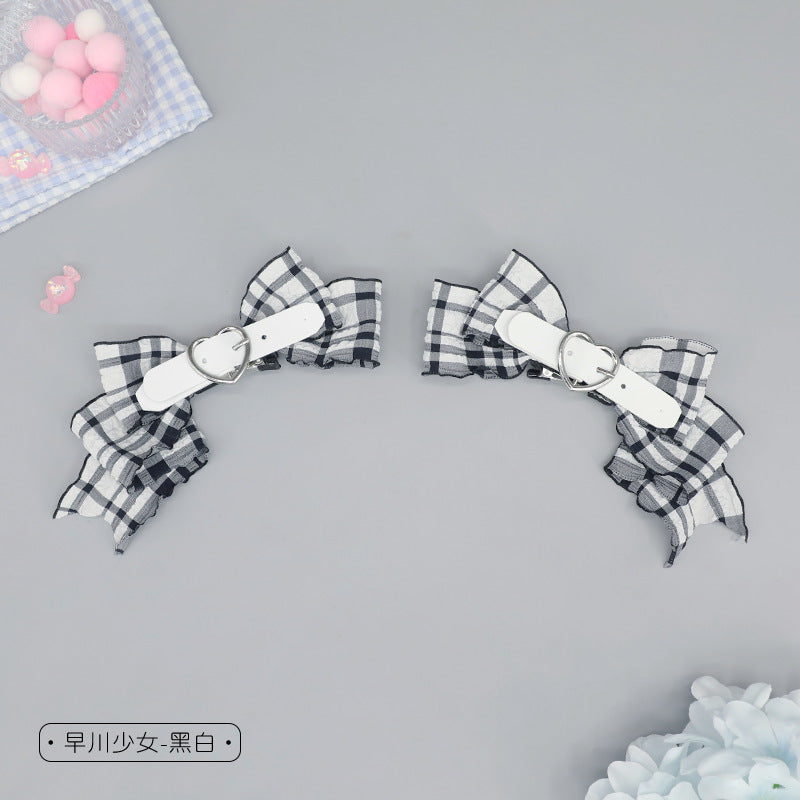 Dark Sweet Cool JK Lolita Hairpin - Comic Con Cute Sweetheart Bow Ornament - Lolita Fetch